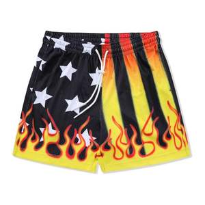 Short d'été en maille de basket-ball à cordon imprimé par sublimation pour hommes, short en maille respirant à séchage rapide et personnalisé - Product Image 1