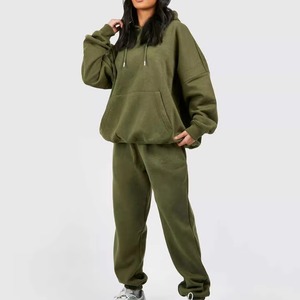 Chándal a prueba de viento de gran tamaño con capucha sólida para mujer, de talla grande, ligero, transpirable, de secado rápido, estampado de logotipo personalizado 2 en 1 - Product Image 4