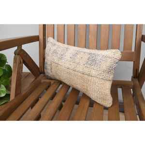 Beige Kilim Wool Pillow 8x16 Inch Luxury Rustic Fluffy Floral <b>Throw</b> for Sofa Bedding Portable Vintage Woven <b>Patchwork</b> Design - Product Image 3