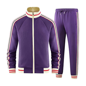 <b>men</b> casual tracksuit polyester zipper <b>jacket</b> pants set lightweight breathable sports daily wear - Product Image 1