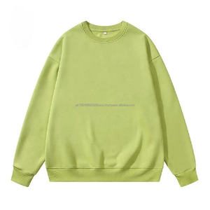 Sudaderas de cuello redondo de gran tamaño con logotipo personalizado para hombre, ropa de calle ligeramente recortada, Sudadera con capucha, algodón de rizo no tejido, invierno, sólido - Product Image 5