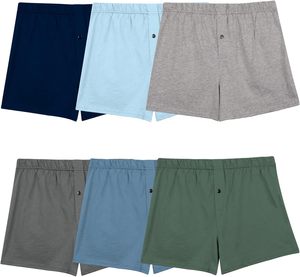 Fruit Loom <strong>Men's</strong> Tag-Free Knit <strong>Boxer</strong> <strong>Shorts</strong> Relaxed Fit Moisture Wicking Geometric Pattern ODM Supply Assorted Colors <strong>Multipacks</strong> - Product Image 1