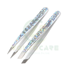 ชุดแหนบต่อขนตาแบบเคลือบกระดาษ2ชิ้นแบบมืออาชีพชุดสเตนเลสโค้งตรงเกรดอุตสาหกรรมแบบ DIY - Product Image 1