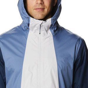 Veste de pluie en toile pour homme, coupe-vent imperméable, fermeture éclair |   Coquille d'entraînement athlétique bleu tri-ton |   Vêtements de sport de performance en plein air - Product Image 5