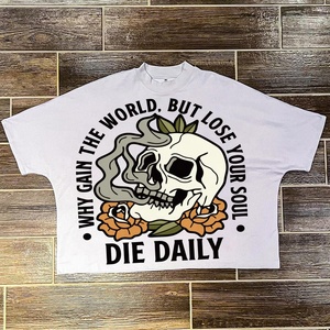 Camiseta Vintage Personalizada para Hombre, 100% Algodón, Lavada con Ácido, Impresión DTG, Colección de Fabricantes - Product Image 1