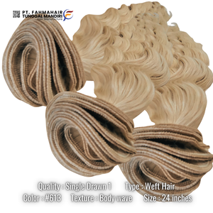 Premium de 24 Pulgadas # Cabello Humano Rubio 613 con Ondas Suaves, Doble Trama a Máquina – Cabello Remy 100% Virgen - Product Image 3