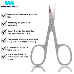 Ciseaux de manucure pédicure incurvés sur mesure en acier inoxydable meilleurs ciseaux à ongles à cuticules de beauté directement en usine renouvelables - Product Image 3