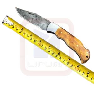 Couteau de chasse tactique de survie en plein air en acier damas OEM personnalisable manche en résine gaine en cuir couteau Bowie de combat - Product Image 4