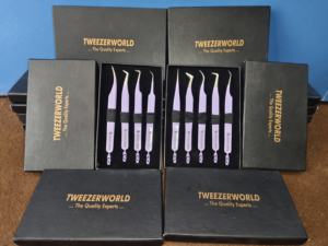Best Purple Straight, Curved, Boot Volume 90 Degree Tweezers High Quality Custom Volume Lashes <b>Eyelash</b> Tweezers - Product Image 1