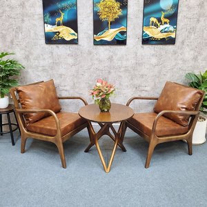 Revolving Comfortable GSD68056 Living Room Accent <b>Chair</b> with Wooden Frame and Faux Leather Cushion for Home Office - Product Image 3