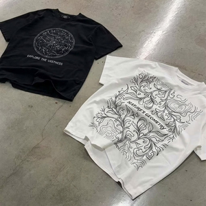 เสื้อยืดพิมพ์ลายโลโก้ ออกแบบเองได้ ทรงคลาสสิค ผ้าฝ้าย 200gsm แฟชั่นสุดหรู สตรีทแวร์สำหรับผู้ชาย ขายส่ง เสื้อยืดแบบกำหนดเองได้ - Product Image 1