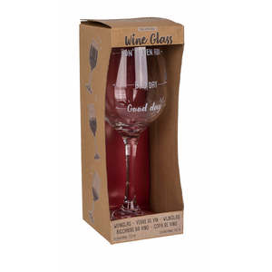 Hand Blown Good Day Bad Day Wine Glass Classic Design Borosilicate Glass and Metal <b>Drinkware</b> "Don't Even Ask" - Product Image 6