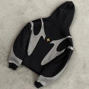 Sweat à capuche personnalisé de style européen et américain, sweat à capuche lourd, sweat à capuche délavé à l'acide, impression personnalisée en relief, 100% coton - Product Image 4