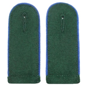 Épaulettes professionnelles traditionnelles vert bouteille avec passepoil bleu bleuet, accessoires d'uniforme personnalisés - Product Image 1