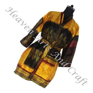 KS005 Beachwear <b>Vintage</b> Sari Kimono Short Manufacturer of Beachwear <b>Vintage</b> Sari Kimono Short <b>Cardigan</b> <b>Vintage</b> Sari Kimono Short - Product Image 2