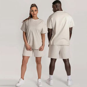 Survêtement en coton 2 pièces personnalisé unisexe Sweat-shirt d'été respirant pour hommes et femmes T-shirt à capuche imprimé de logo Short Plus Size - Product Image 3