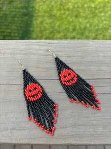 Pendientes de cuentas bohemias con flecos en cascada Andy de diseño turquesa, regalo de joyería único - Product Image 2