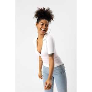 Camiseta Casual de Manga Corta sin Costuras para el Cuello, 100% Poliéster - Product Image 1