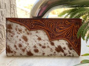 มาใหม่มือเครื่องมือแกะสลักกระเป๋าสตางค์คลัทช์เคสโทรศัพท์สไตล์ Cowhide หนังกระเป๋าสตางค์ Multi ใช้กระเป๋าสตางค์หนังตะวันตก - Product Image 3