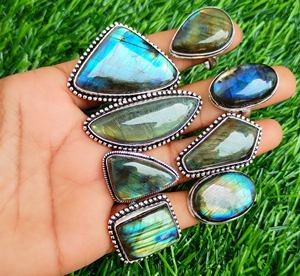 Anillo de labradorita de Plata de Ley 925 para mujer, joyería de declaración de piedras preciosas naturales para fiesta de compromiso o regalo Unisex - Product Image 5