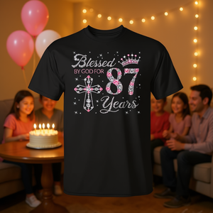 T-shirt da donna con scritta 'God Bless Women' per il 87° compleanno, regalo promozionale - Product Image 3