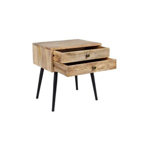 Handcrafted Solid <b>Wood</b> Side <b>Table</b> Beside <b>Table</b> with Storage Shelf - Elegant <b>Rustic</b> Design for Home and Office - Product Image 4