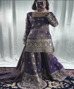 Gaun sederhana Muslim Ramadan gaun gaya gaun <span class=keywords><strong>Abaya</strong></span> garis ukuran besar pakaian pesta panjang rumput panas wanita jahitan Sharara