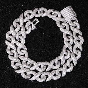 2025 plus populaire VVS diamant collier classique Vintage Moissanite colliers 925 argent Sterling cubain lien chaîne bijoux fins - Product Image 1