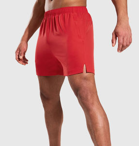 Pantalones cortos atléticos para correr para hombre con bolsillos con cremallera Transpirable Secado rápido Tela elástica de 4 vías Ajuste regular para entrenamiento y Deportes - Product Image 3