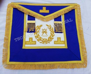 Masonic Regalia Full Dress Delantal Crafted Grand Officers Base de cuero con parche bordado - Product Image 1