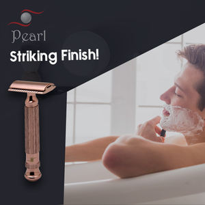 Rasoir de sécurité de qualité supérieure pour hommes Lame en acier inoxydable L-55 perles de vin blush pour un toilettage sûr et confortable - Product Image 5