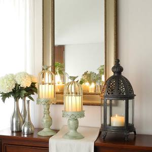 Hand Made <b>Set</b> <b>of</b> 2 Vintage Birdcage <b>Candle</b> Holders Rustic Metal Decorative Lanterns for Home Decor and Events - Product Image 4