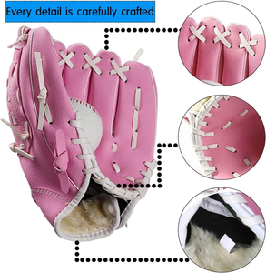 Gants de base-ball avec motif de poignet en fourrure, taille adulte et jeune - Product Image 4