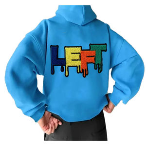 Sweat à capuche 400GSM personnalisé pour hommes en coton mélangé vêtements d'hiver délavés avec broderie en chenille fabricant OEM ODM - Product Image 1