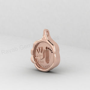 Solid 925 Silver Handprint Baby Footprint Blank Bezel Setting 19x13mm Lapis Charm Pendant Breastmilk Ashes DIY Memorial Jewelry - Product Image 5