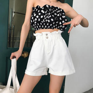 Shorts décontractés sportifs pour femmes, taille haute, délavés, confortables, légers, coupe régulière, pour l'été - Product Image 2