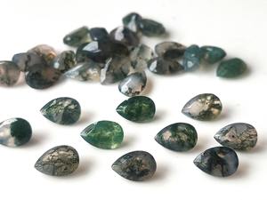 Agate verte naturelle, taille poire, facettée, 3x5mm-8x12mm, pierre précieuse de haute qualité faite à la main pour la fabrication de bijoux - Product Image 6