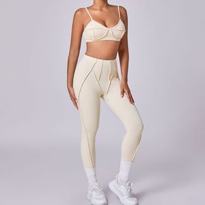 Conjunto de entrenamiento de yoga transpirable de talla grande XL XXL para mujer, chándal de fitness sin costuras con sujetador sólido y estampado de cintura - Product Image 4