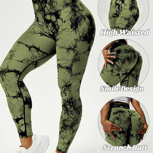 Leggings de yoga taille moyenne personnalisés en élasthanne/polyester à séchage rapide et respirants pour femmes, vêtements de fitness et de sport, en vente - Product Image 2