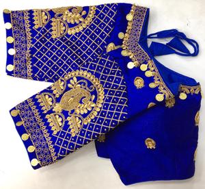 เสื้อส่าหรีปักลายสำหรับผู้หญิงเสื้อเบลาส์ประดับด้วยผ้า Choli สไตล์พื้นเมืองสำหรับงานแต่งงานและงานปาร์ตี้