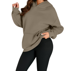 เสื้อฮู้ดสวมหัวคอตตอนขนแกะ100% ของผู้หญิงเสื้อมีฮู้ดแบบปักลาย - Product Image 5