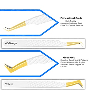 Pinzas de Volumen de Diferentes Tipos, Rendimiento Duradero, Punta Afilada, Color y Diseño Personalizados para Artistas de Pestañas - Product Image 3