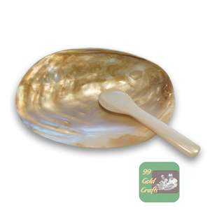 Plato de Nácar Natural Pulido, Plato de Concha Marina Amarillo de Lujo Hecho a Mano para Caviar y Postre - Product Image 4