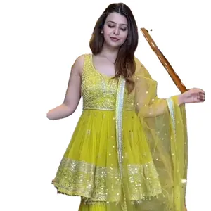 Diwali Đặc Biệt Bán Khâu Thiết Kế Thêu Nặng Thêu Ấn Độ Fashioned Lehenga Choli Cho Cô Gái Bộ Sưu Tập