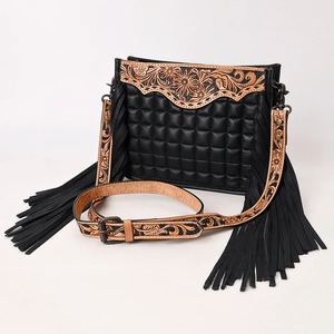 Genuine Leather Vintage Embossed Crossbody <b>Bag</b> for Women with Adjustable <b>Strap</b>-Winter Ready Bohemian Style Made in Rajasthan - Product Image 1