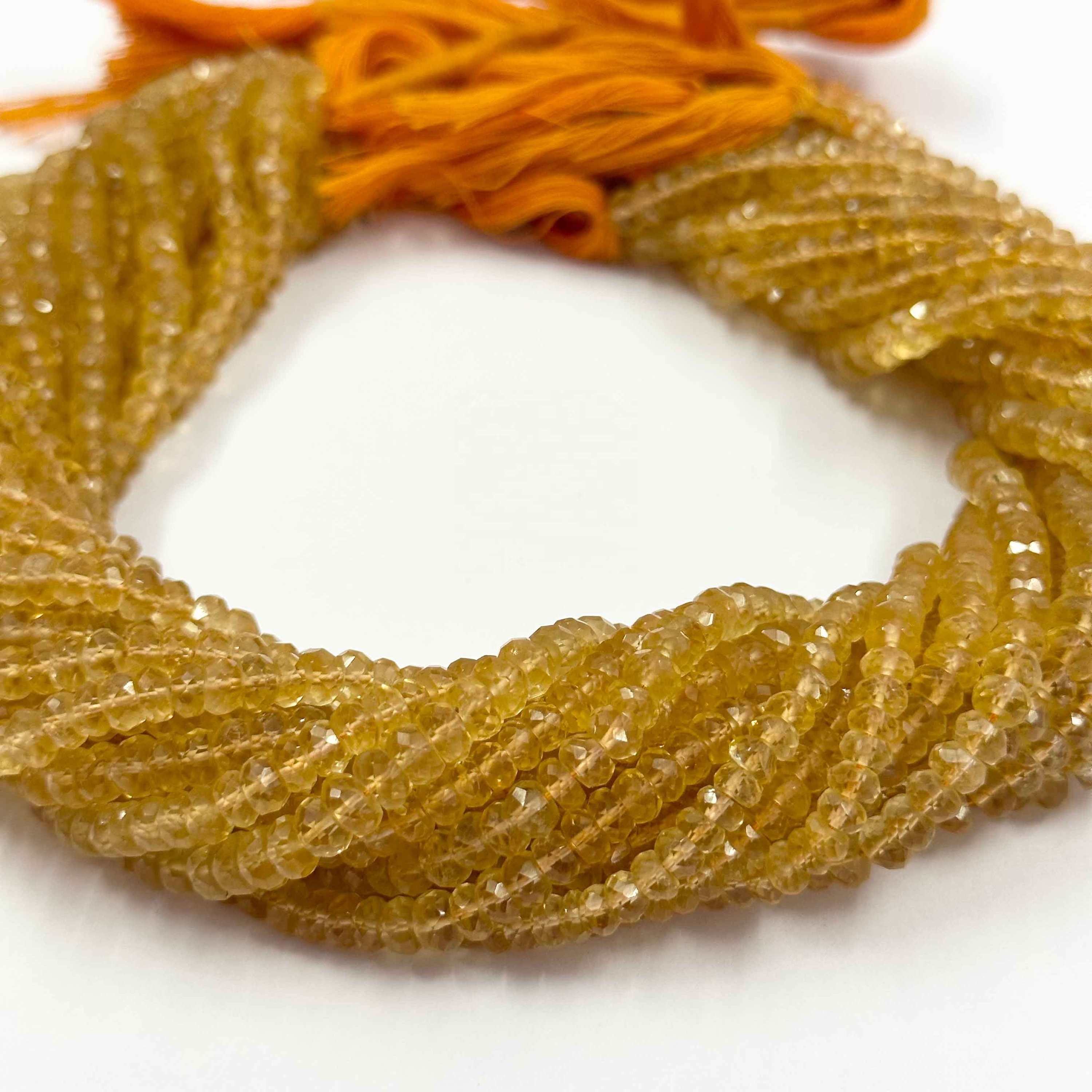 AAA Quality Natural Citrine Rondelle Faceted Beads Strand, 3-4mm, 13 Inch String - Jewelry Making Supplies - View #12