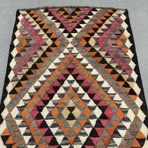 3.2x12.2 ft <b>Rug</b>, <b>Runner</b> Vintage <b>Rug</b>, Orange Kilim Bordered <b>Rug</b> - Product Image 5