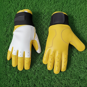 Gants de frappe de baseball en cuir d'agneau de qualité supérieure, cuir de cabretta professionnel à haute adhérence, mitaines de frappe de softball pour l'entraînement - Product Image 4