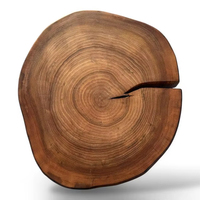 Sous-verres ronds en bois modernes et personnalisables Lain, 10 cm, double face, durables, protection de table, avec impression en typographie, fabriqués en Inde