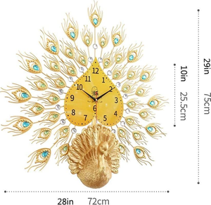 AK Brass Peacock Kim Loại Đồng Hồ Treo Tường Và Đồng Hồ Đồng Hồ Kỹ Thuật Số Trang Trí Trẻ Em Phòng Giáng Sinh Quà Cho Trang Trí Nội Thất - Product Image 2